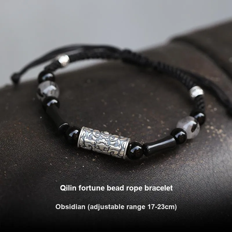 WEITIANXUAN Obsidian Bracelets Men's-11