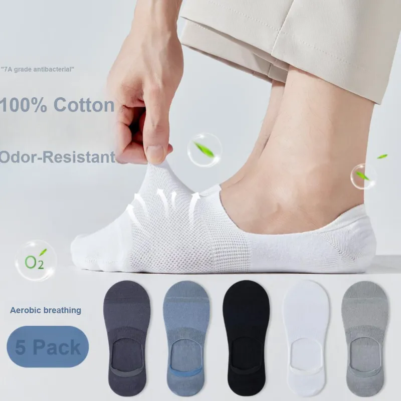 MIIOW No Show Socks Men's 5 Pack Mixed Color-3