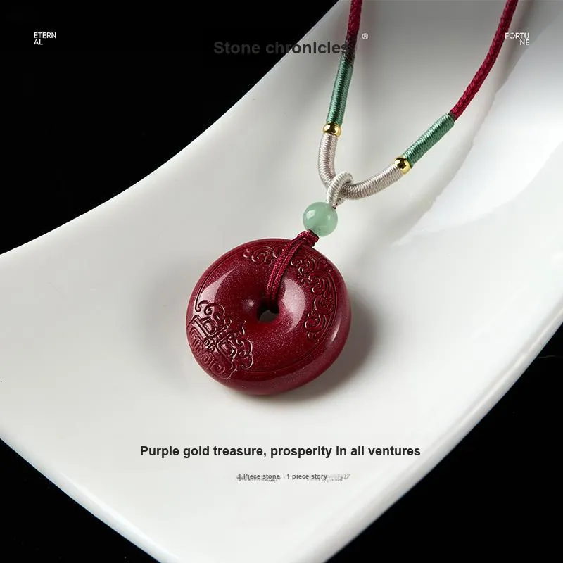 Stone Notes Reconstructed Cinnabar Necklaces Unisex-5