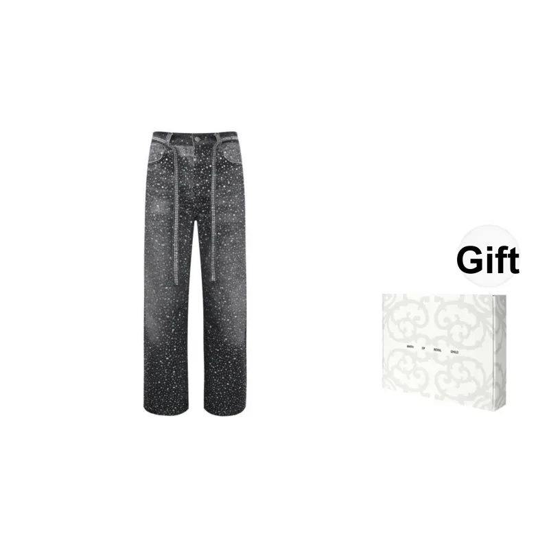 BIRTH OF ROYAL CHILD Rhinestone embellished Wide leg Jeans-6