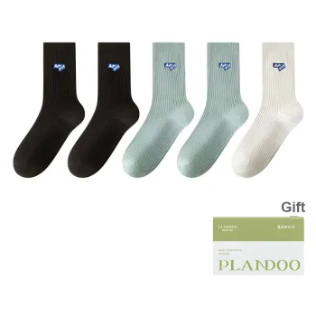 PLANDOO Mid Calf Socks Unisex Shopping Bag 5 Pack