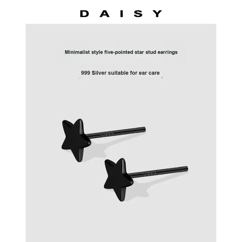 Daisy Dream 999 Fine Silver Stud Earrings Unisex-3