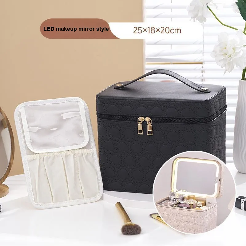 MUYAXUAN Portable Cosmetics Double Layer Storage Bag Box-5