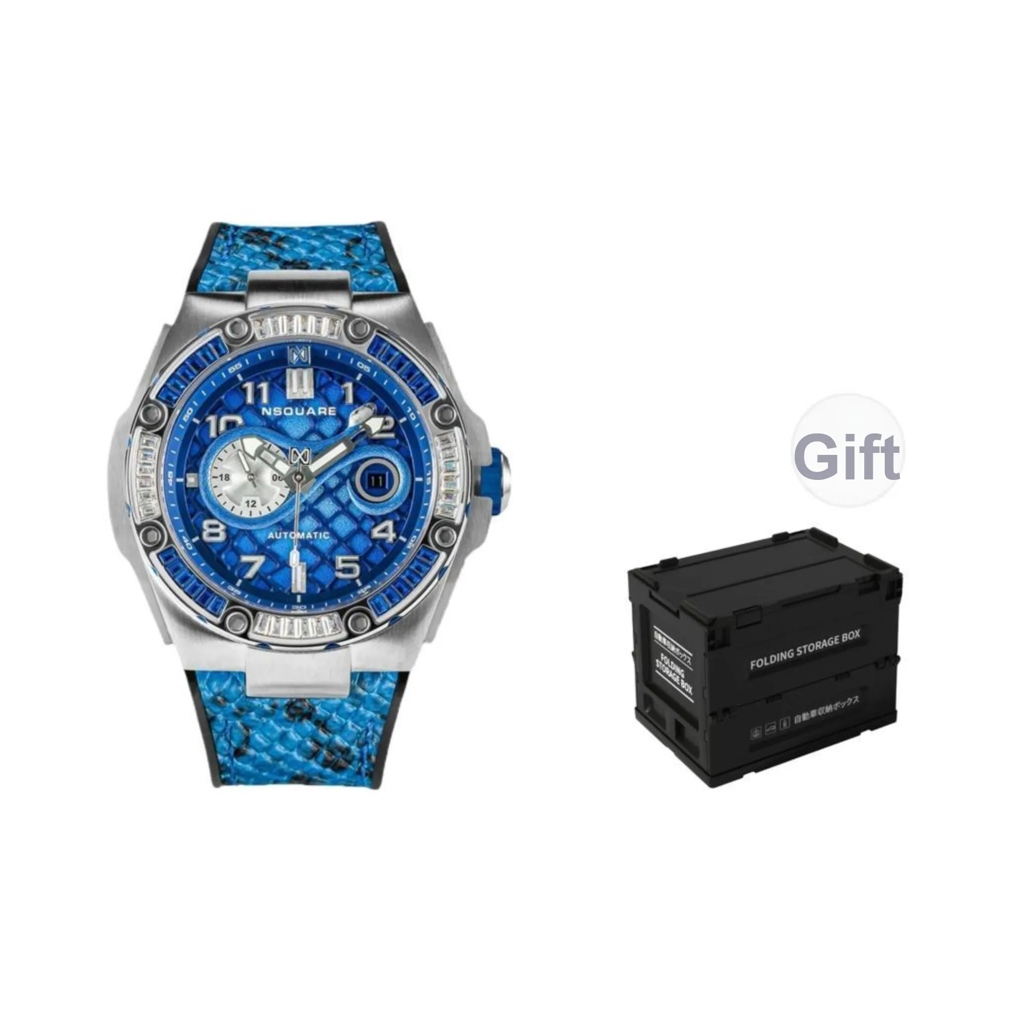 NSQUARE Queen Snake Collection Automatic Mechanical Movement Watch Men's Watches Blue Dial