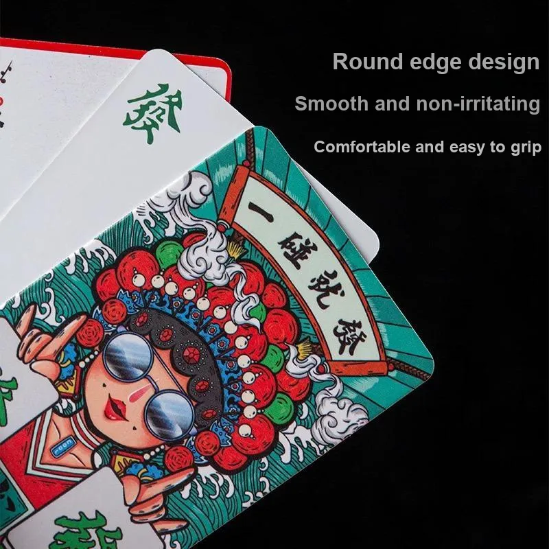 A Little Tide To Play PVC Matte Plastic Mahjong Poker Cards Travel Portable Waterproof Mini Game Cards Board Games-5