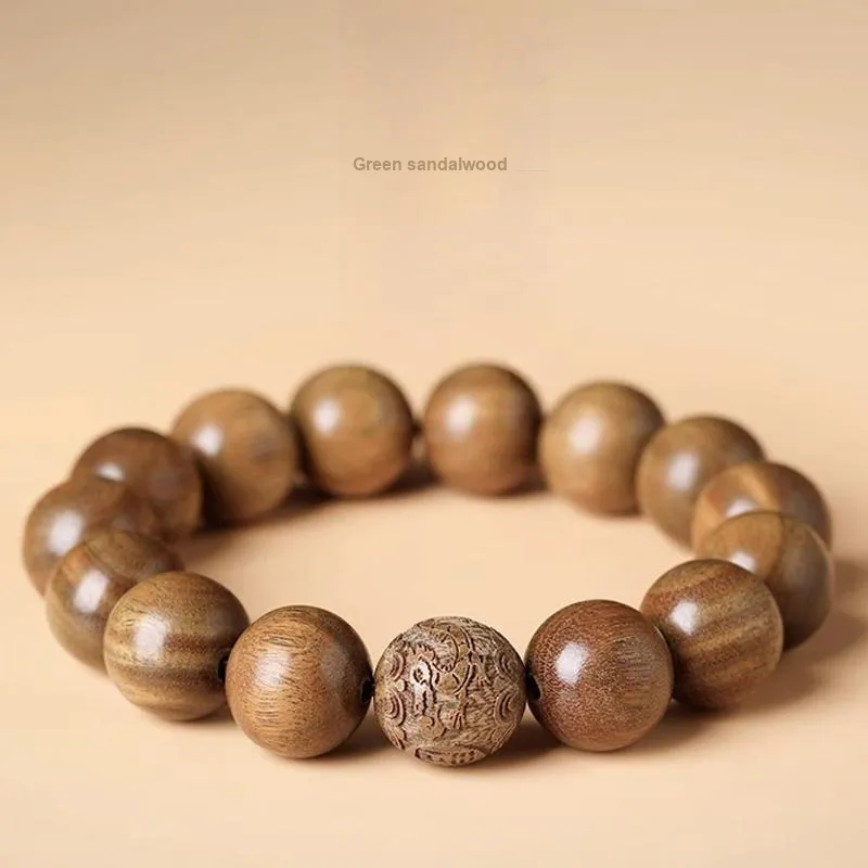 Yi Mingju Green Sandalwood Bracelets Unisex-1