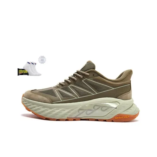 JNDO Slip-resistant Abrasion-resistant Breathable Cushioning Low-Top Running Shoes Unisex Green JNDO Противоскользящий Устойчивый к истиранию Дышащий Амортизирующий Низкий Топ Беговые Кроссовки Унисекс Зеленый