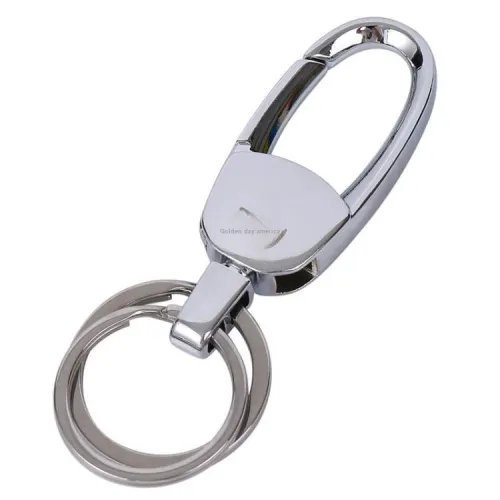 RIMEI Zinc Alloy Keychains Unisex Bright Chrome Silver