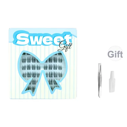 KULESI Клей Версия Перо Веер Маленькие звезды-близнецы Накладные ресницы Один кластер Крест Стиль