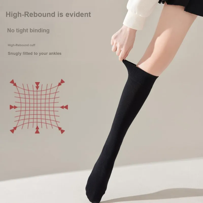 MIIOW Mid Calf Socks Women's 3 Pack Black-5