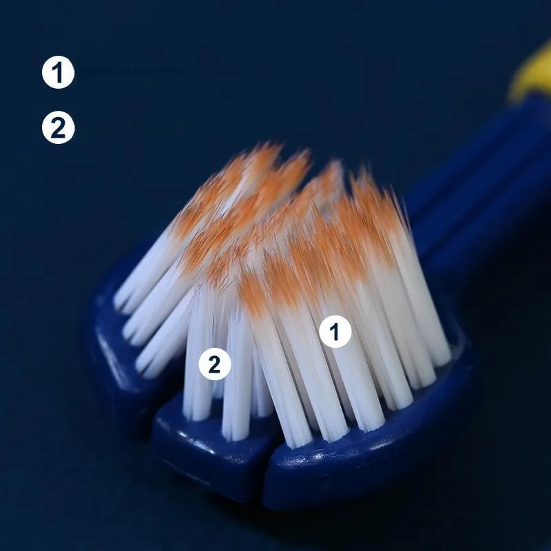 KAMEIER K192 Blue White Three Sided Toothbrushes Soft Gum Protection With Soft Bristles 6 Pcs Pack-4