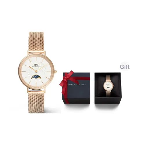 Daniel Wellington PETITE Collection Small Moon Curve Кварцевый механизм Белый циферблат Женские часы
