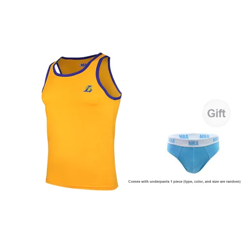 NBA Los Angeles Lakers Tank Tops Men Yellow Includes 1 Pair Of Underpants, Style Random