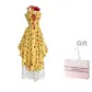 Yellow Lace-Up Dress+Lace Skirt