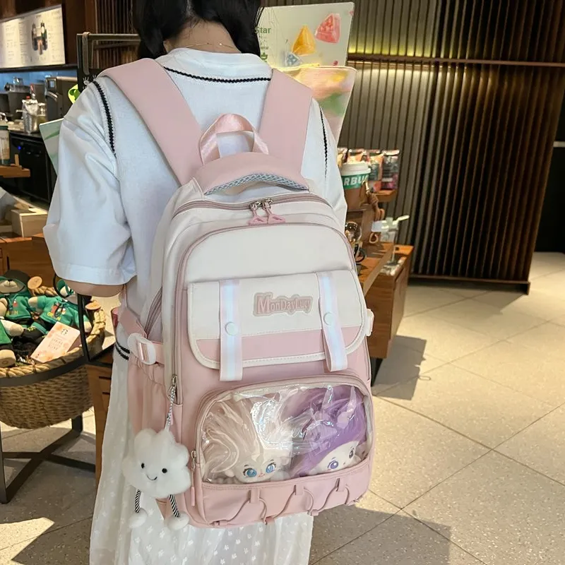 NX DOUGHNUT Nylon Backpack Women's Black/Pink/Burgundy/Blue/Khaki-4