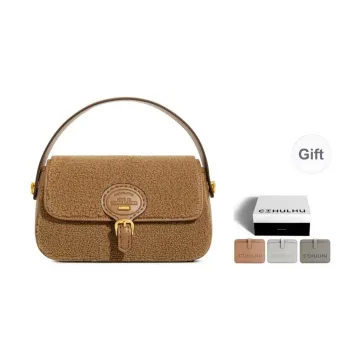 Cthulhu Cow Leather Vintage Style Baguette Bag Crossbody One Shoulder Handbag Small Size Women's Brown
