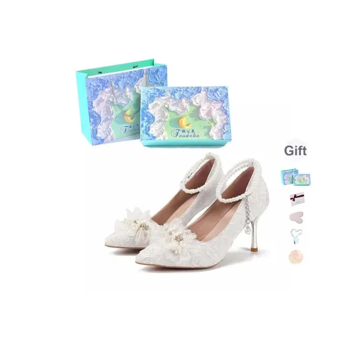 Feo Dvke Узкий каблук Высокие каблуки 8 см 6 см Женские Экрю Набор в подарочной коробке