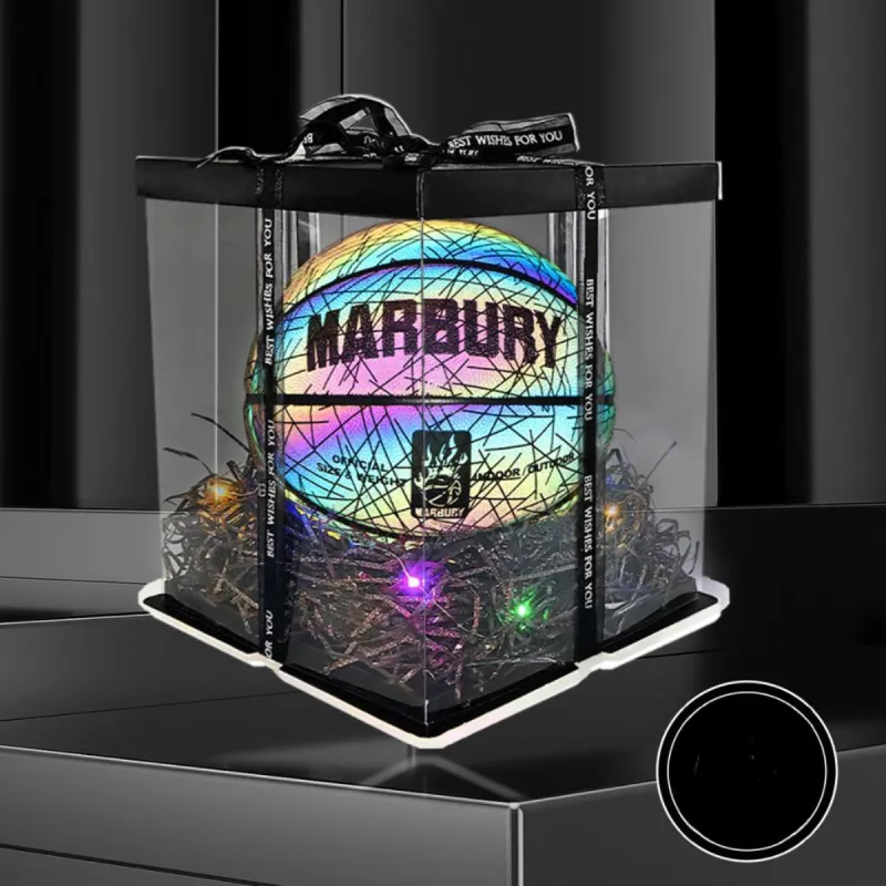 MARBURY Reflective Luminous Series Synthetic Leather Basketball Starry Sky Rainbow Size 7 Training-13