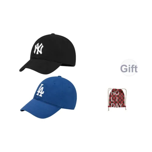 MLB Los Angeles Dodgers New York Yankees Хлопковые кепки Унисекс Черный+Синий 2 упаковки Сумка для покупок