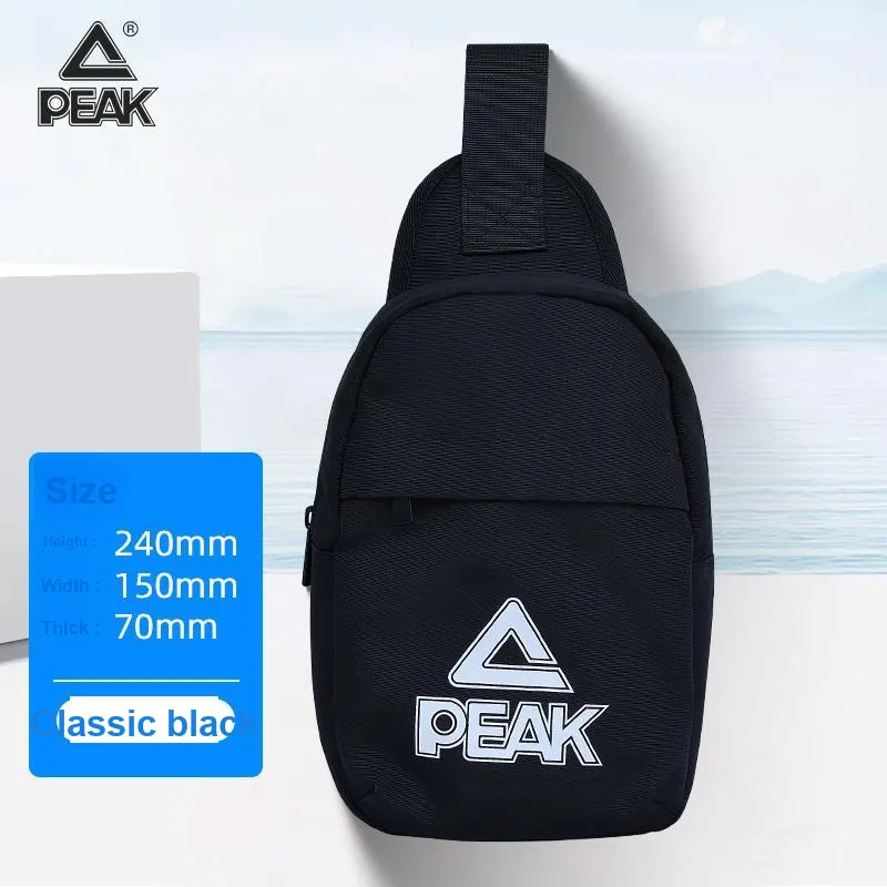 PEAK Nylon Fabric Crossbody Bag Shoulder Bag Sling Bag Unisex Black-3
