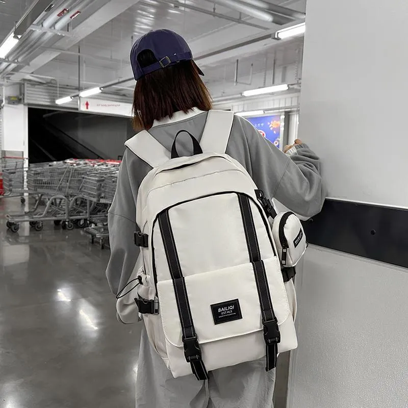Cwatcun Nylon Backpack Unisex White/Pure Black/Black & White-1