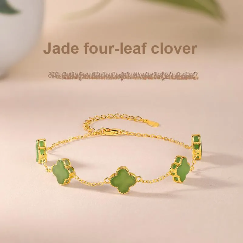 JINLIUFUJIXIANG Bracelets Pale Greenish White Jade Women's-9