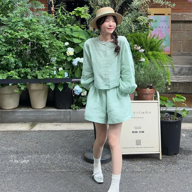 Garbege Casual Suit Women's Green Set-4
