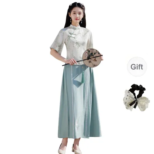 PAVEA Two Piece Skirt Sets Women's Two Piece Set+Hair Tie Includes