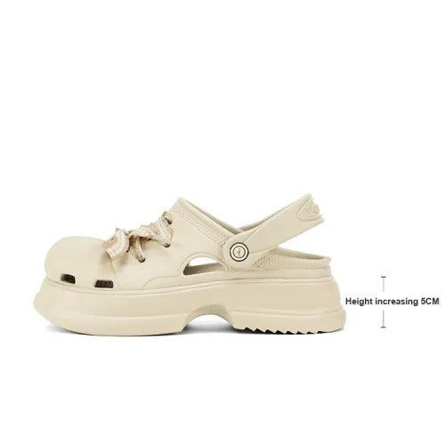Ouder Sand Open Ended Laugh Collection, Heart Holes Summer, Honey Ice Cream Clogs Women's Khaki