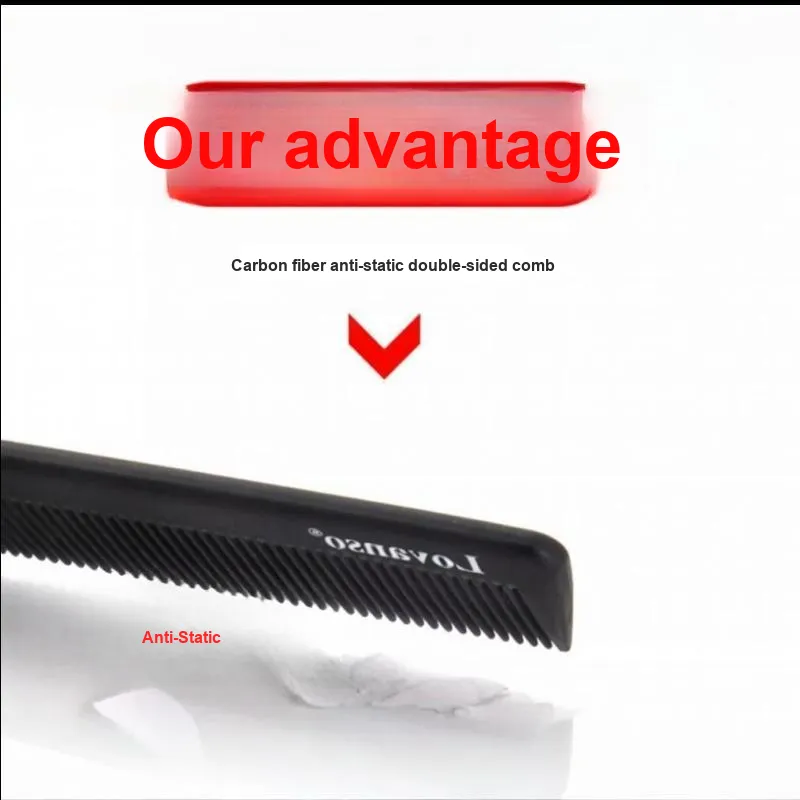 LOVANSO Dual Use Hair Comb With Fine And Coarse Teeth, High Temperature Anti Static Styling Comb For Women's Haircuts-2