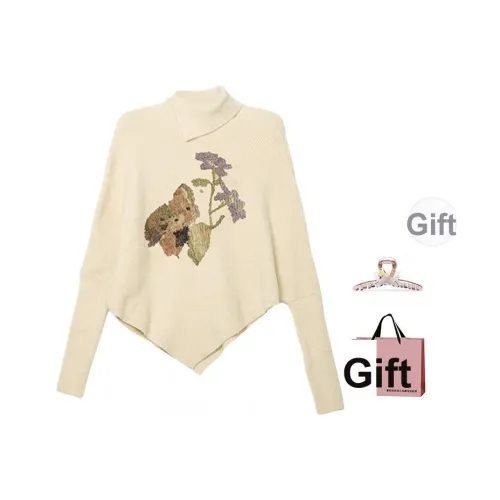 BAIDAIFEI Абрикос + Эксклюзивная сумка для покупок + Заколка-краб Женская трикотаж