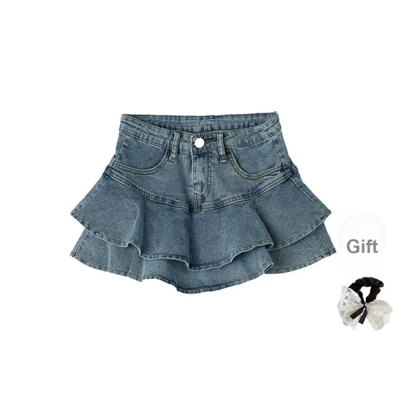 TUSHIFEI Denim Short Skirts Women's-0