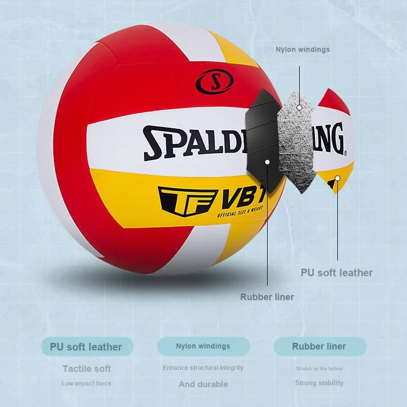 SPALDING TF Collection PU Size 5 Ball Volleyball Unisex Red Yellow-3