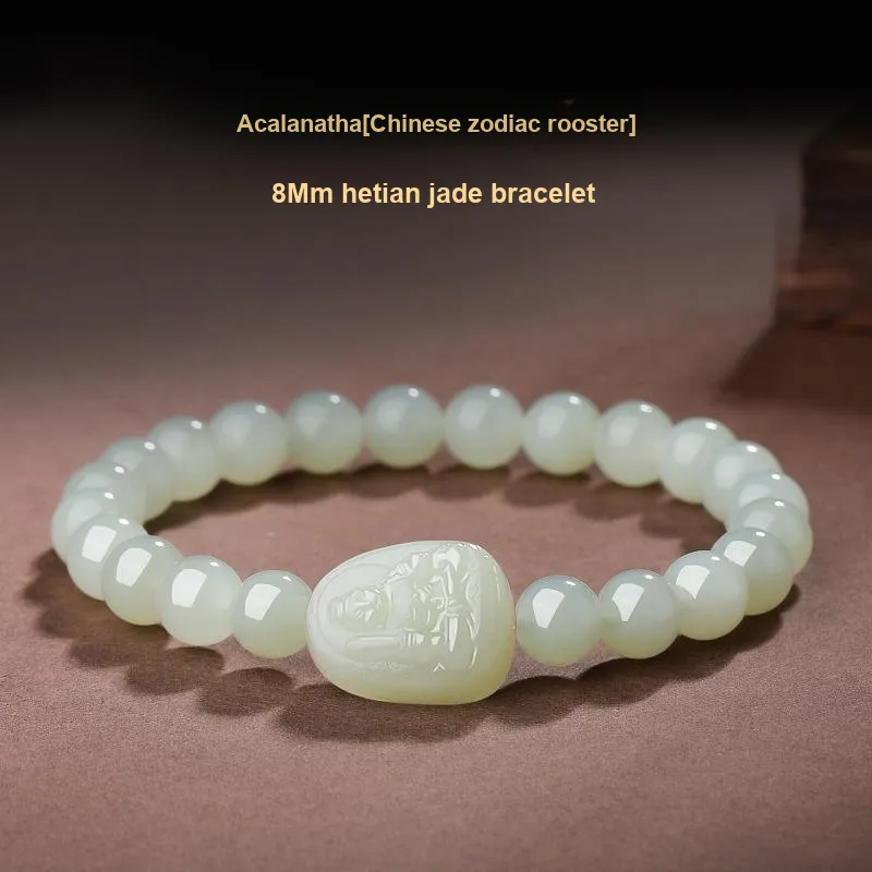 BYTHERE Hetian Jade Bracelets Pale Greenish White Jade Women's-13