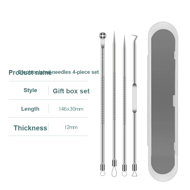 JIANYINGSHU Pimple Extractor Blackhead Extractor Set With Closed End Picking Tools For Acne Cleansing, Home Use-1