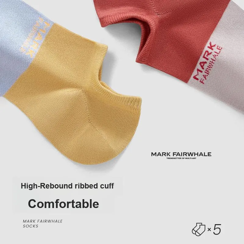 FAIRWHALE No-Show Socks Men's 5 Pack-4
