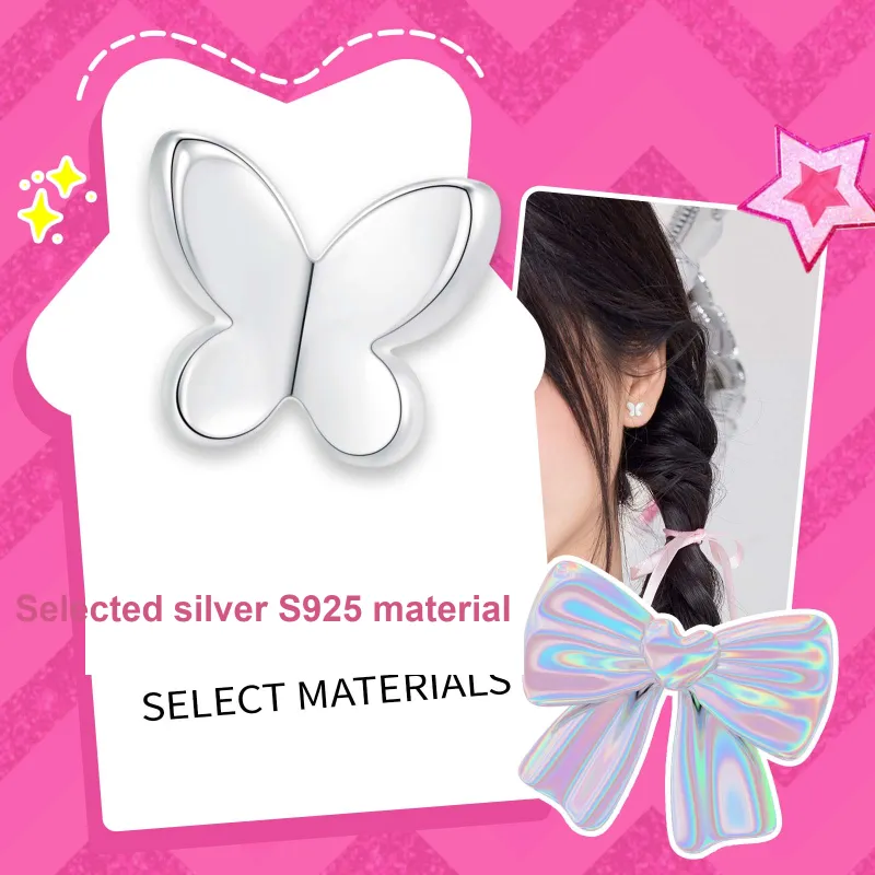 Barbie S925 Silver Stud Earrings Women's-1