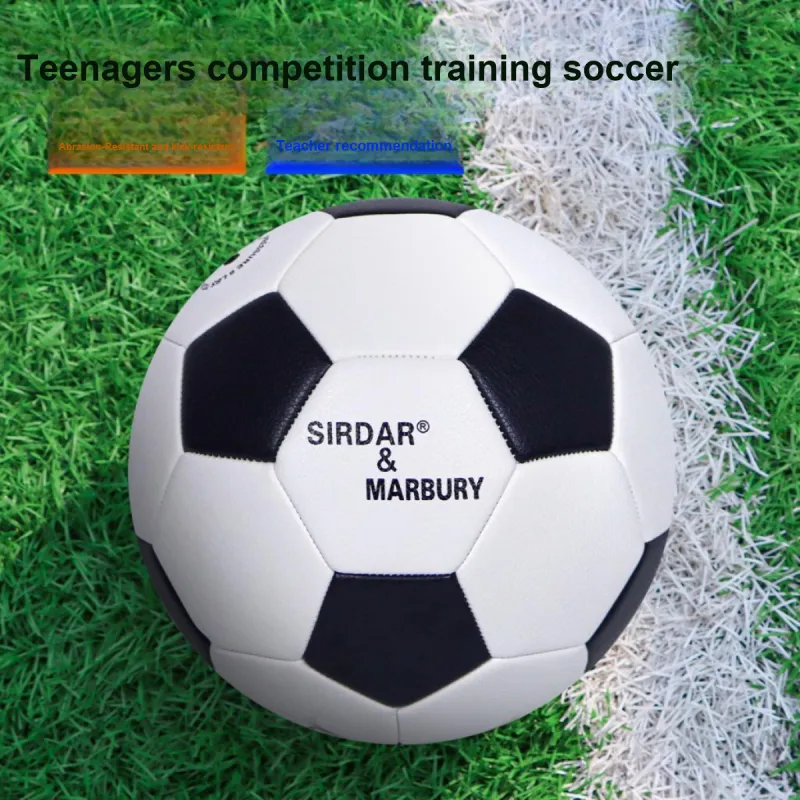 SIRDAR Size 4 5 Size Soccer PVC Machine Stitched Soccer Ball Unisex Black White-4