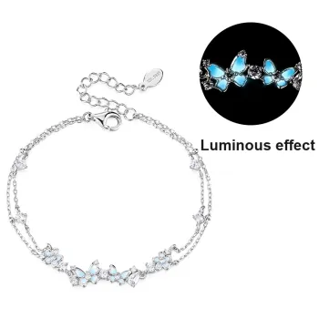 KADER 925 Sterling Silver Bracelets Women's Silver Blue