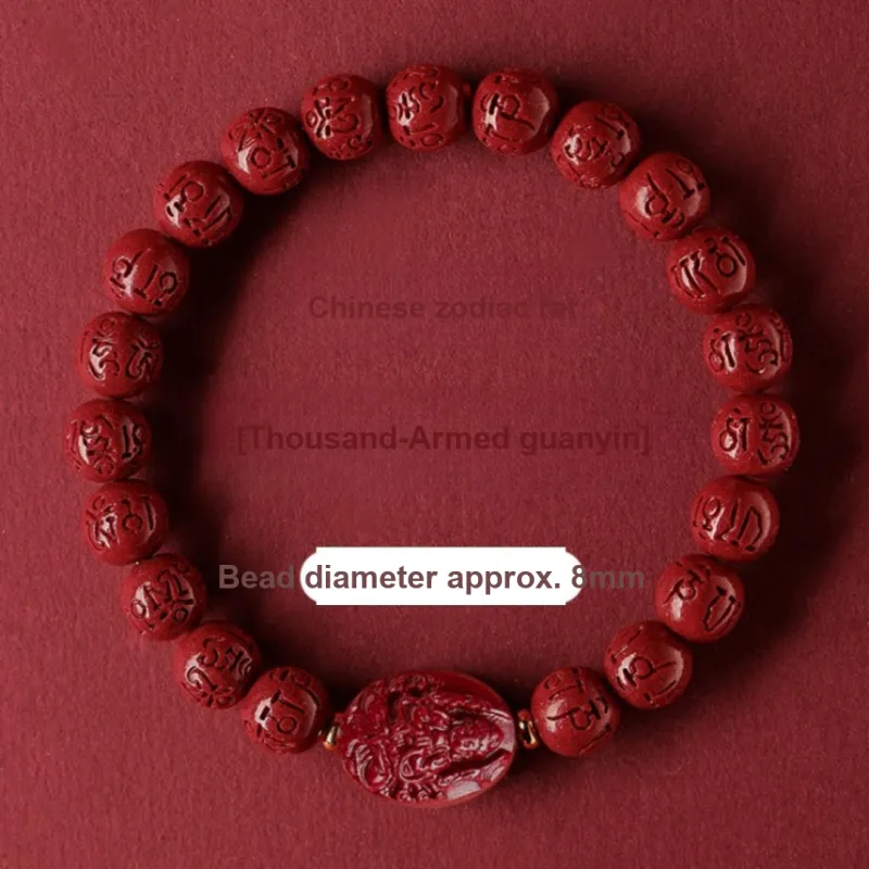 ZHIZUO Natural Cinnabar Bracelets Unisex-1