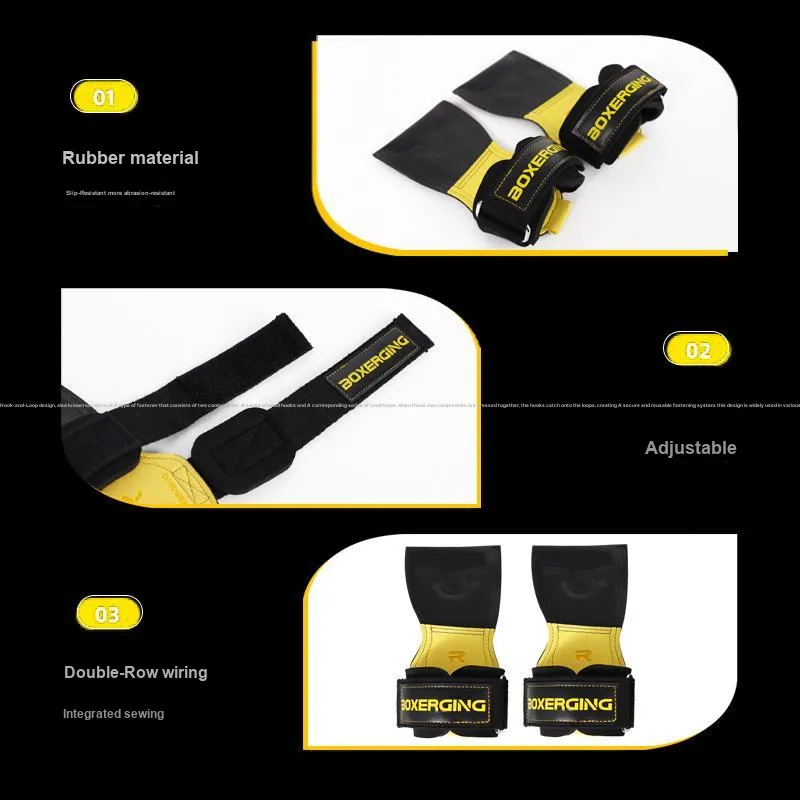BOXERGING Weightlifting Belts / Gym Gloves Palm Protection-11