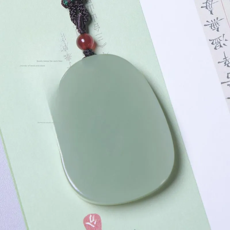 Ingenuity Hetian Jade Necklaces Pale Greenish White Jade Unisex-5