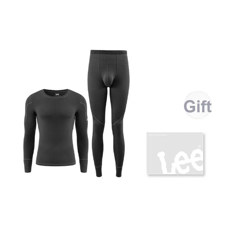 Ли совместный модель термический комплект мужской осенний и зимний тонкий термический нижнее белье топы трусы подкладка отдельно подарочный набор в коробке