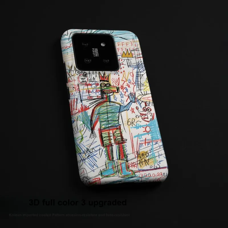 Keshami PC Material Fully Enclosed Impact Resistant Matte Crown Graffiti Phone Cases Suitable For Xiaomi 14/14pro-5