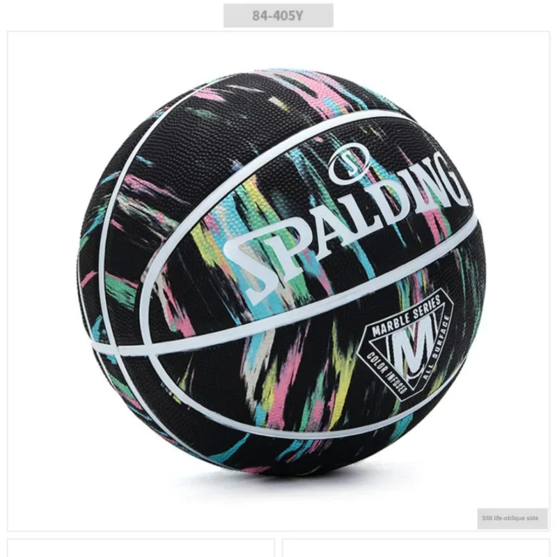 SPALDING Marble Collection PU Basketball Black White Pink Size 7 Match-1