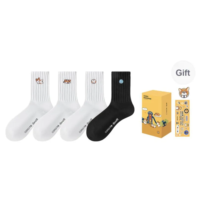 ZEROIN Mid Calf Socks Unisex Box 4 Pack-0