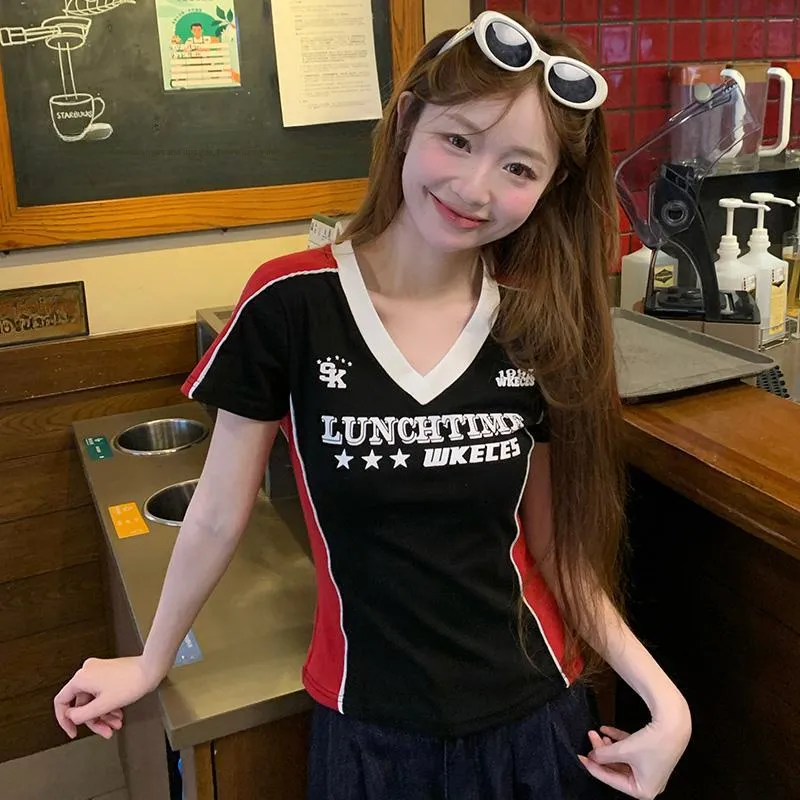 Manekniv T Shirts Women's Black & Red-4