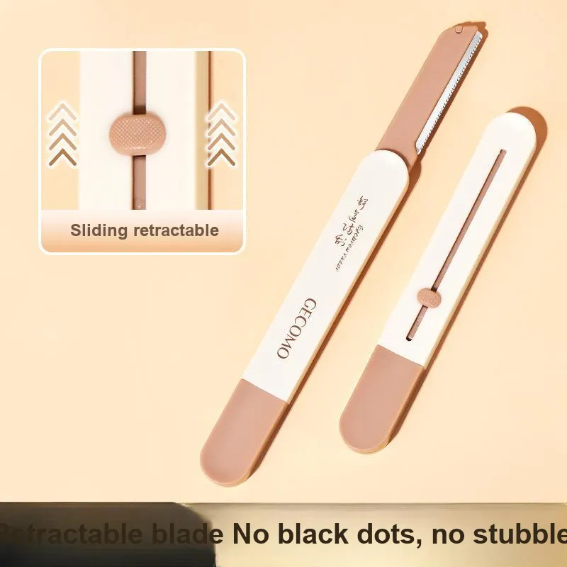 GECOMO Micro Range Smooth Push Pull Eyebrow Razor Dual Blade Retractable Portable Non Skidding No Black Spots Upgraded-2