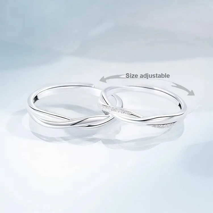 Modern Miracle 999 Fine Silver Ring Pair Unisex-6