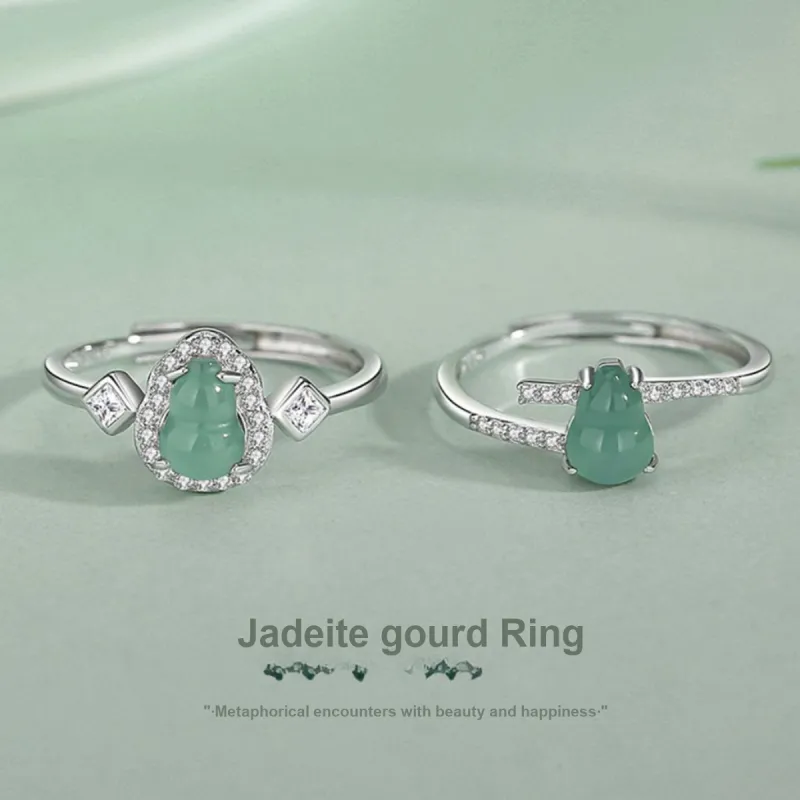 PUTUOSHANWENCHUANG Glutinous Jade Jadeite Rings Women's-1